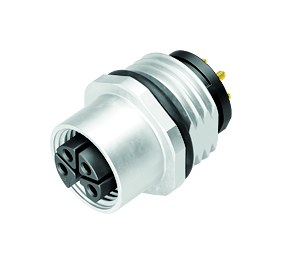 Illustration 86 0244 0000 00044 - M12 Female panel mount connector, Contacts: 4, unshielded, THR, IP68, UL 2238, M16x1.5, Front mounting
